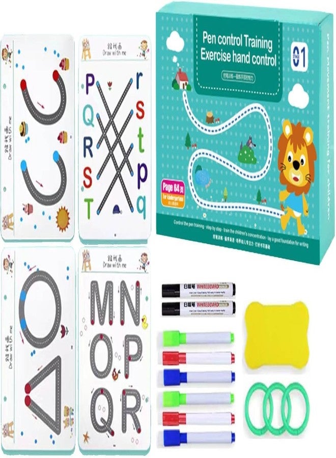 KLIVE Kids Tracing Workbook for Preschool Letter Writing Number Practice Handwriting Improvement Pen Grip Control and Fine Motor Development Reusable Book Kit-Pen Control Training - Image 1